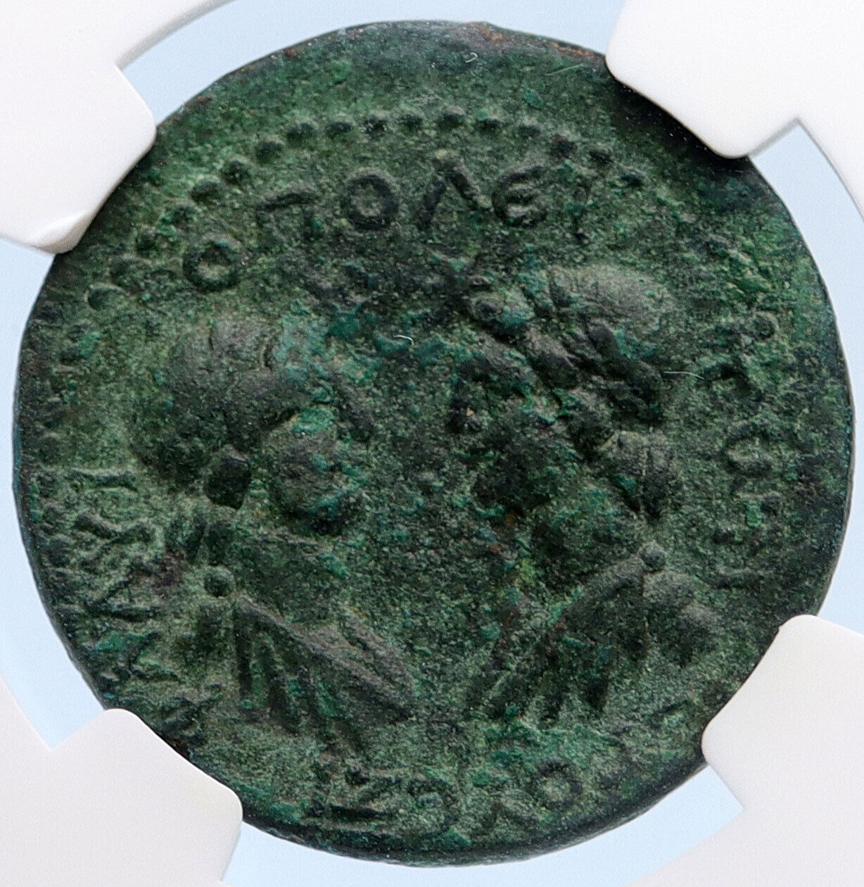 DOMITIAN 81AD Flaviopolis in Cilicia OLD Roman Coin DISCURI GEMINI NGC i63633