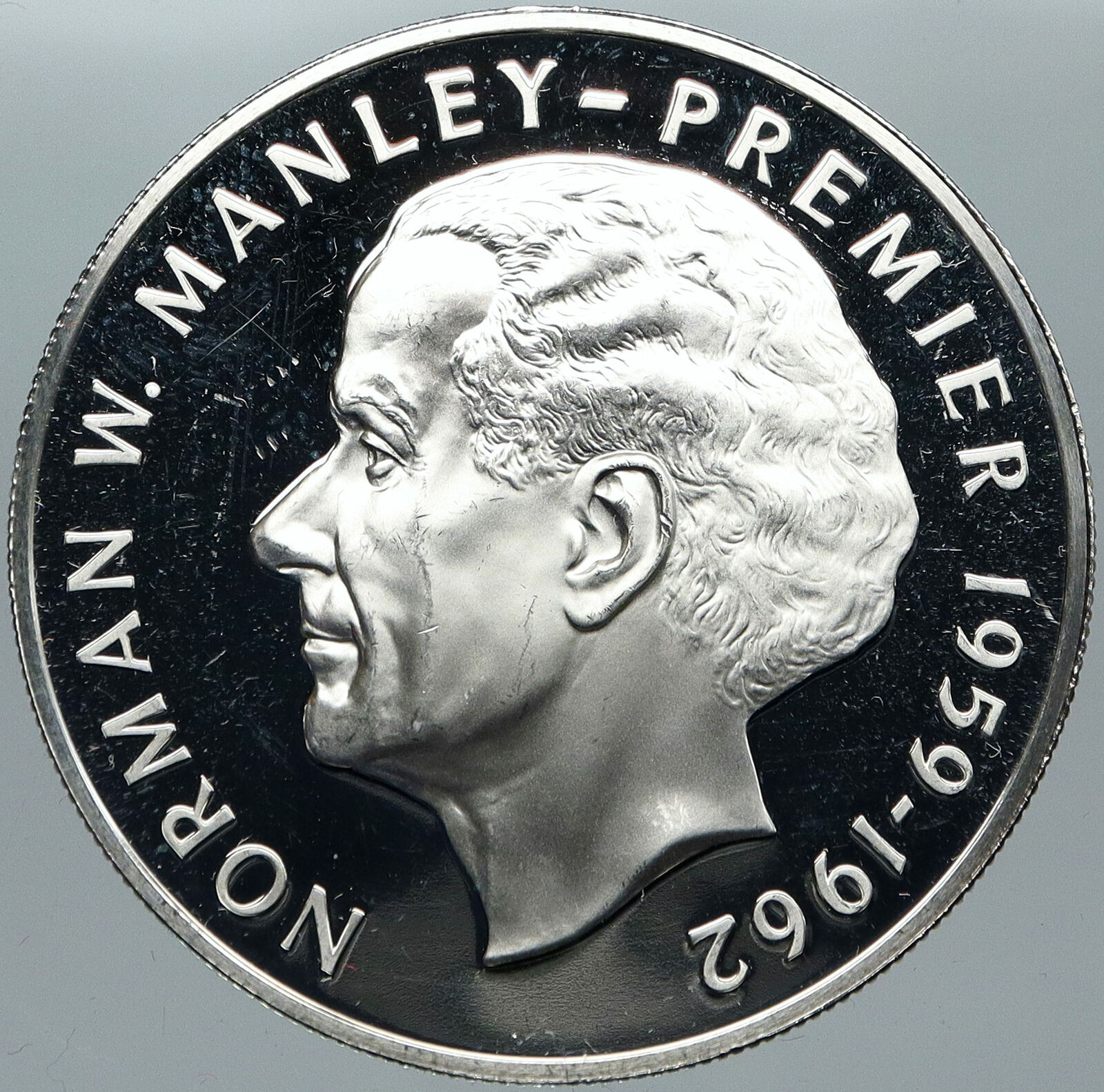 1974 JAMAICA HUGE Premier Norman W Manley VINTAGE Proof Silver $5 Coin i88771