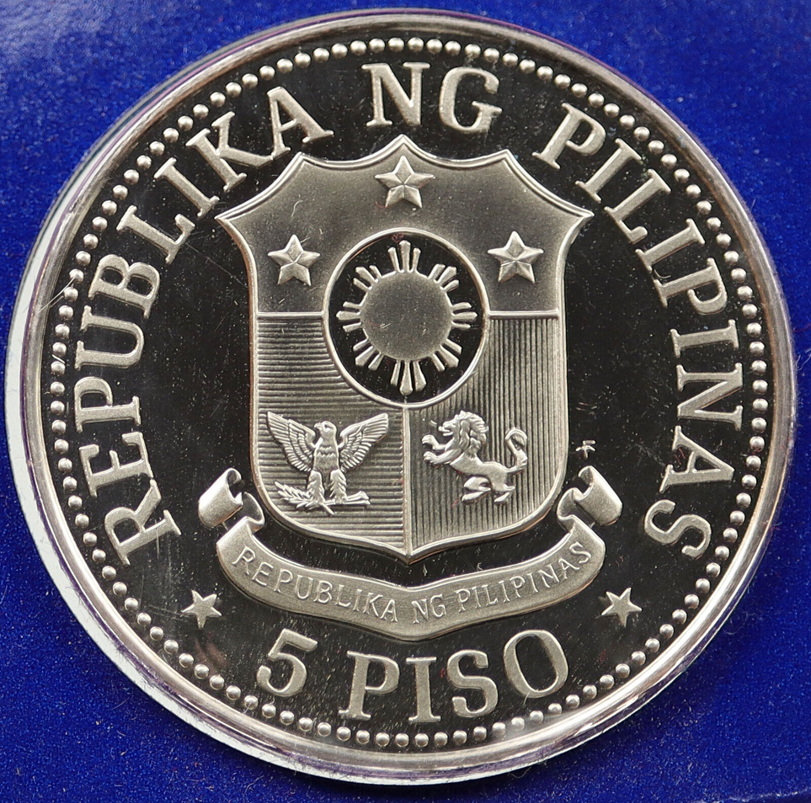 1975 PHILIPPINES New Society MARCOS Lipunan Proof 5 Piso Philippine Coin i120278