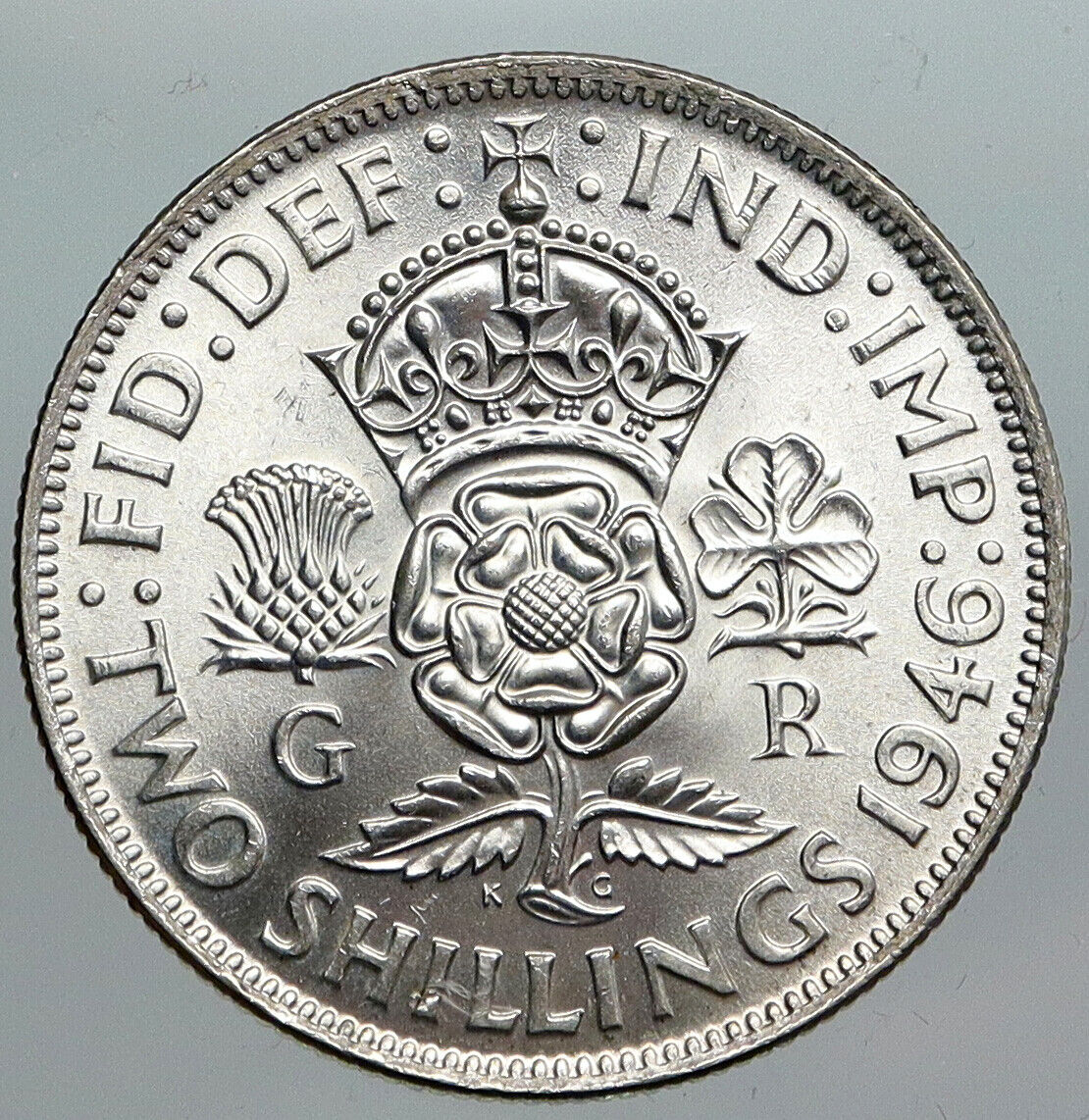 1946 UNITED KINGDOM UK Great Britain GEORGE VI Old Silver FLORIN 2S Coin i90496