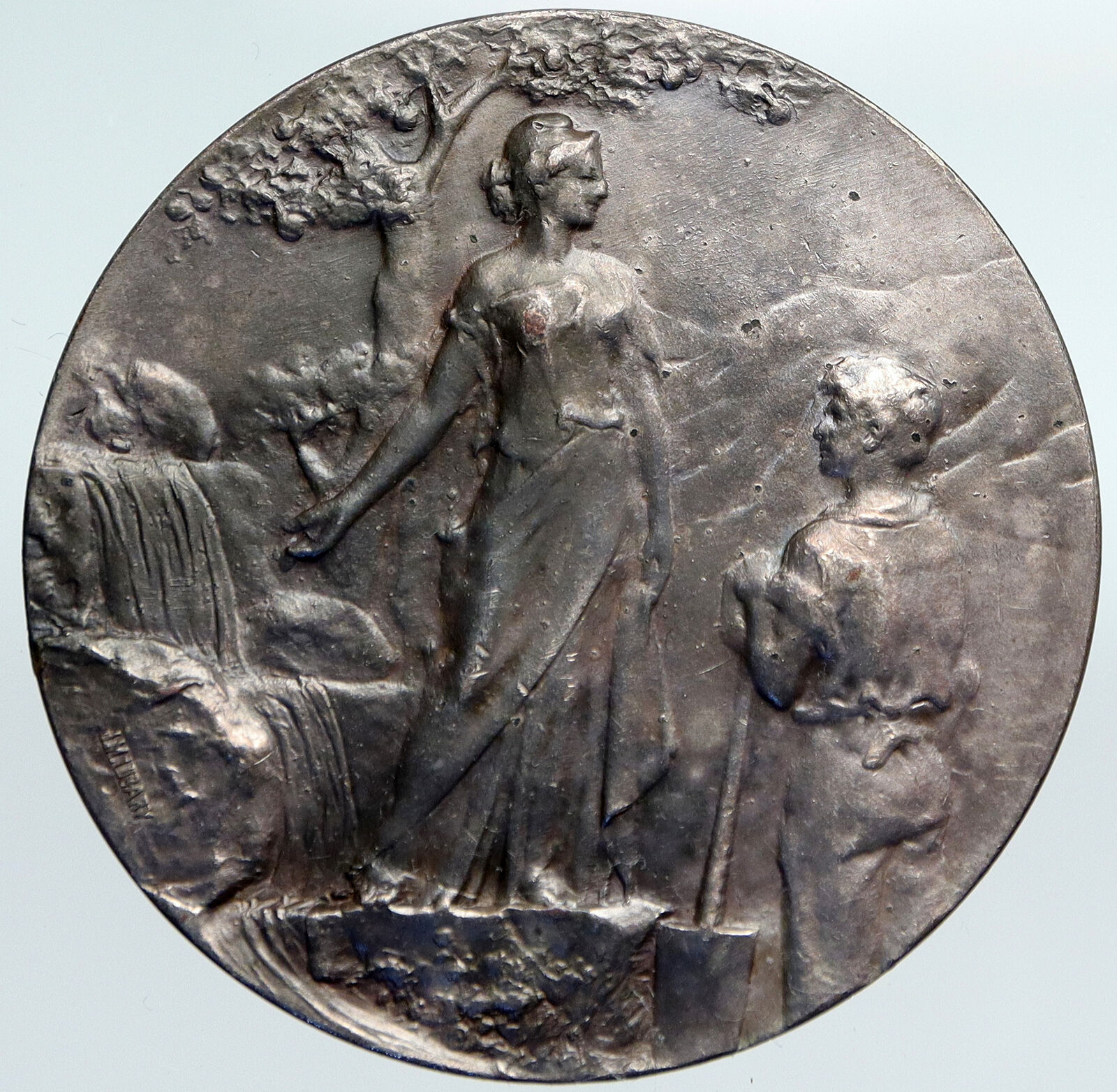 1911 ARGENTINA Cordoba Roque Saenz Pena ANTIQUE VINTAGE OLD Silver Medal i90814