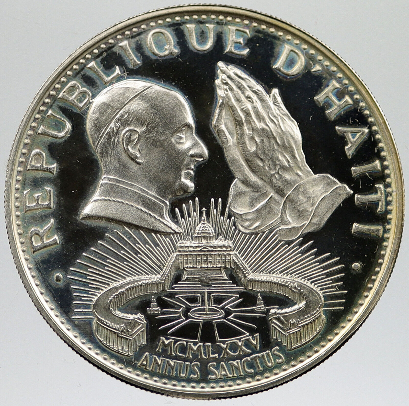 1976 HAITI Holy Year Catholic POPE PAUL VI Proof Silver 50 Gourdes Coin i120284
