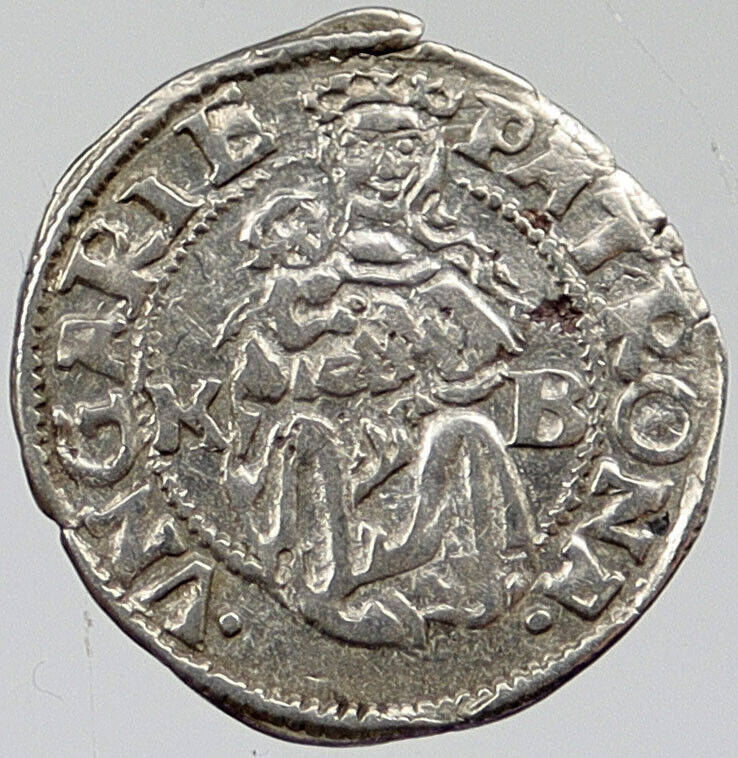1531 HUNGARY Madonna Baby Jesus Ancient Silver Denar Coin FERDINAND I i120351