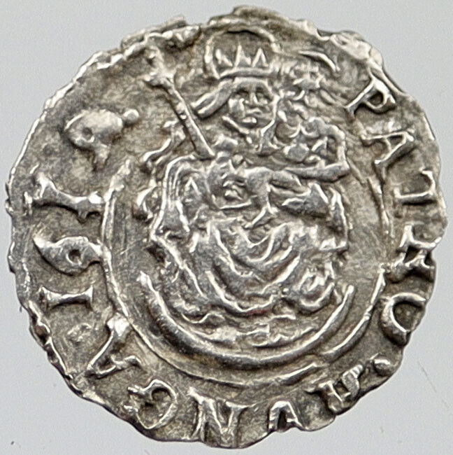 1619 HUNGARY Madonna Baby Jesus Ancient Silver Denar Coin Matthias II i120349