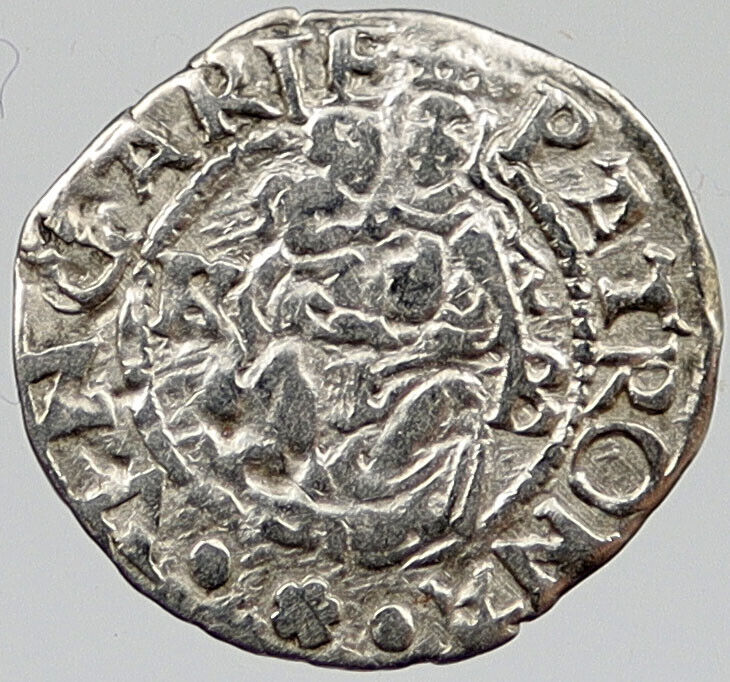 1568 HUNGARY Madonna Baby Jesus Ancient Silver Denar Coin Maximilian II i120344