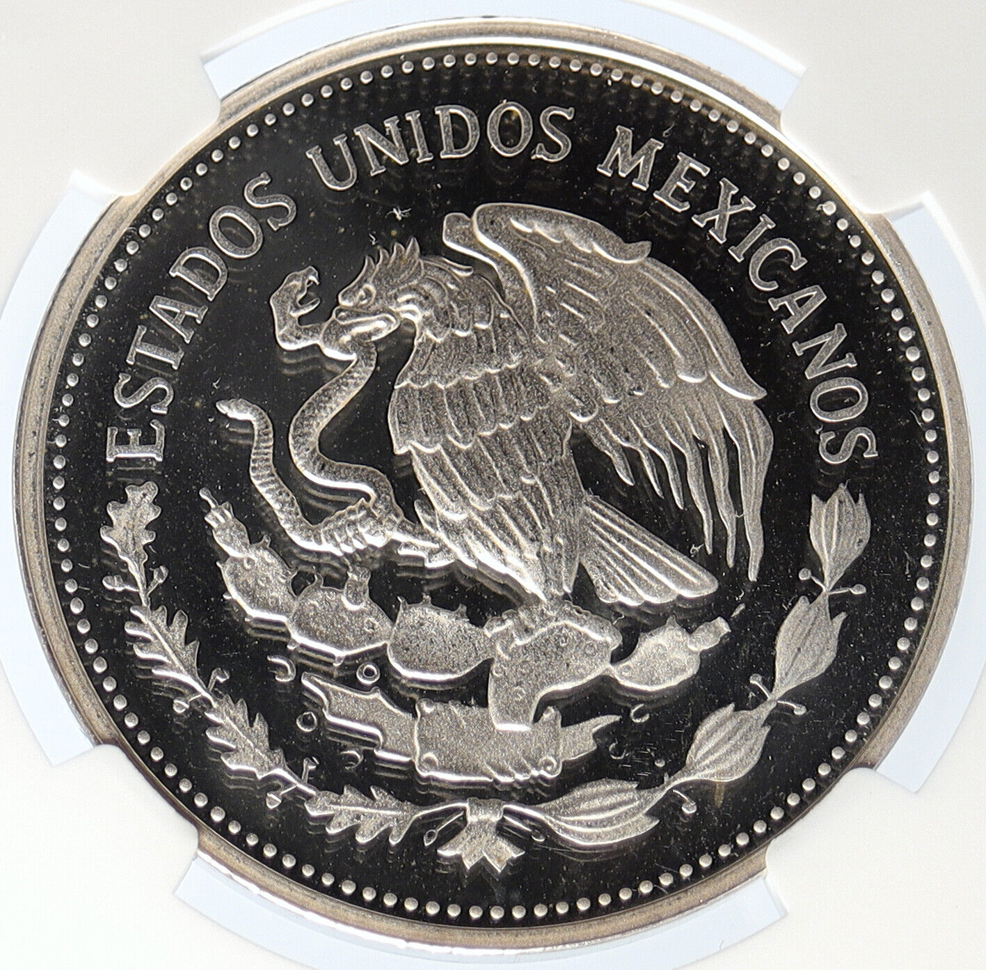 1985 MEXICO FIFA World Cup 1986 Football Soccer PRF Silver 100P Coin NGC i105667