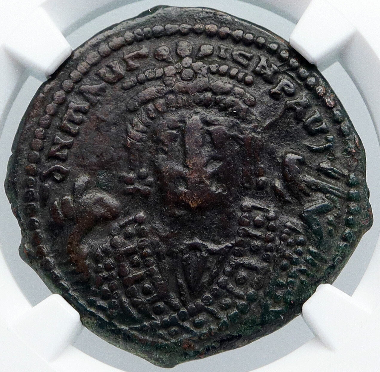 MAURICE TIBERIUS Ancient 602/3AD Byzantine Antioch Old Follis NGC Coin i89155