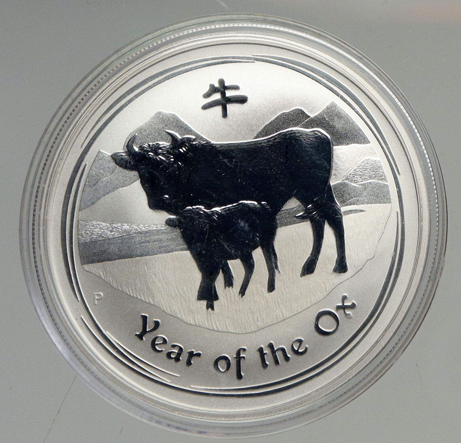 2009 AUSTRALIA Elizabeth II Chinese Zodiac Year of OX ART Silver $1 Coin i94554