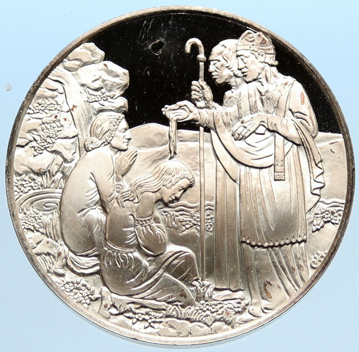 FM United States IRELAND St Patrick Paschal Proof Silver Religious Medal i96623