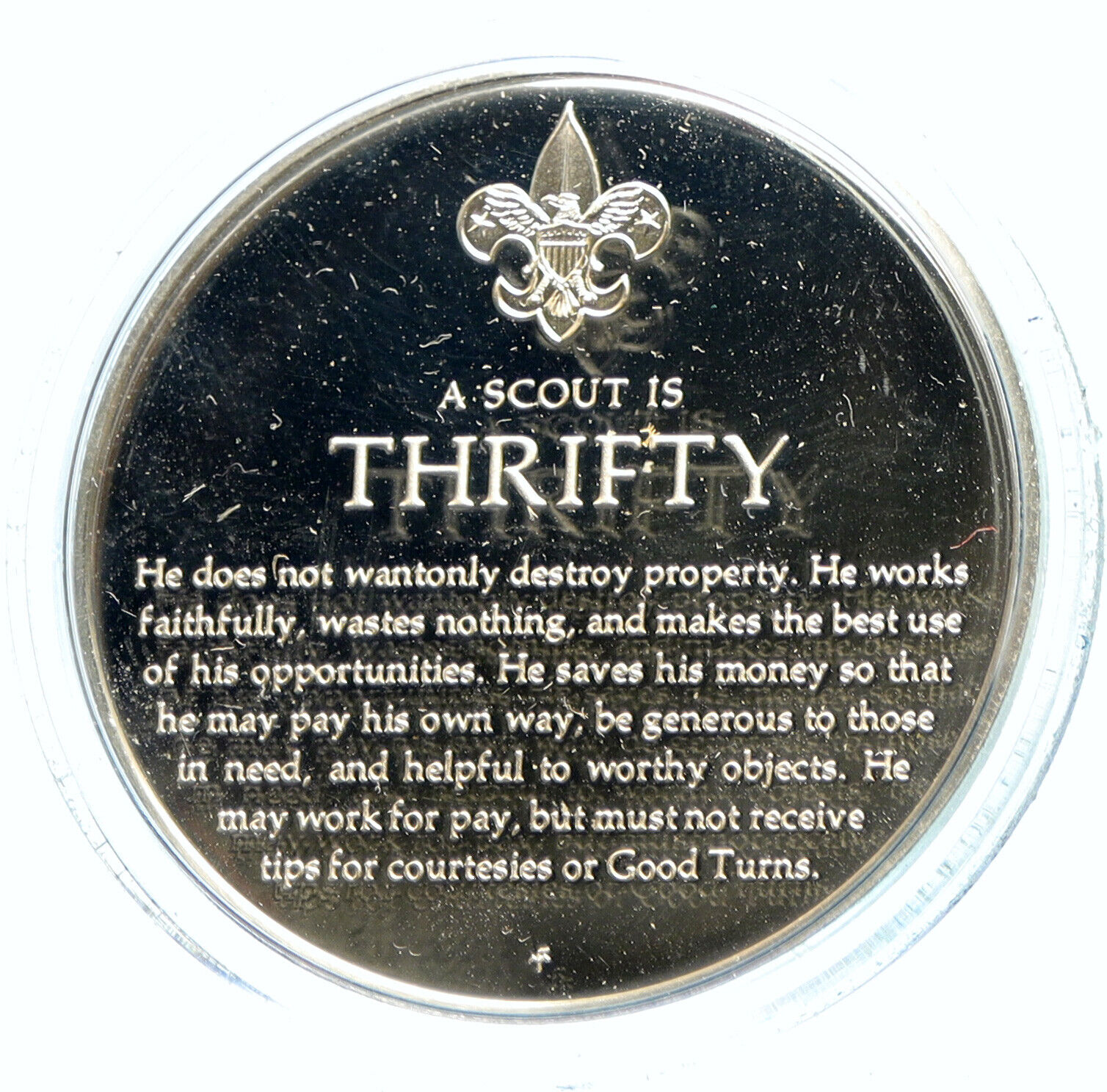 1972 UNITED STATES US Boy Scouts of America THRIFTY Proof Silver Medal i104027