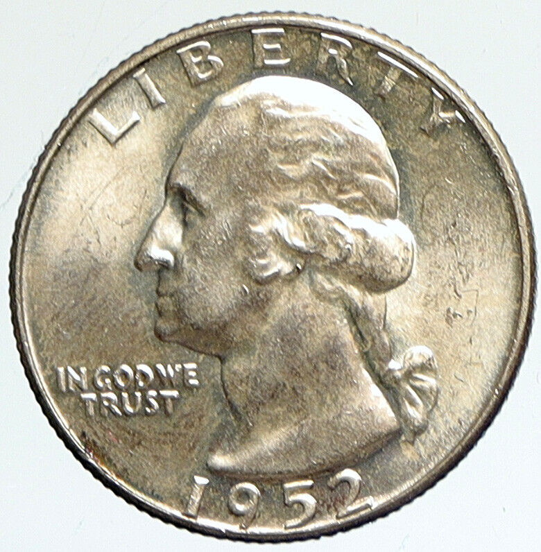 1952 P UNITED STATES USA President Washington OLD Silver Quarter US Coin i112387