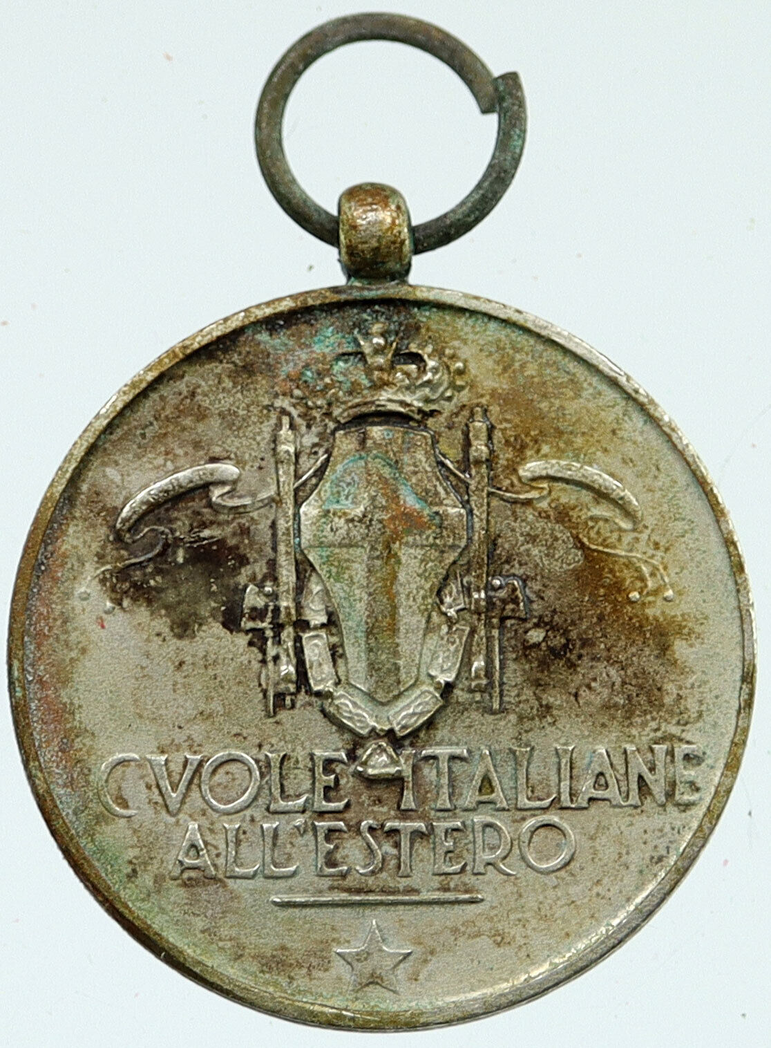 1922 North ITALY Emperor Victor Immanuel III SAVOY SCHOOL Silver Medal i116131