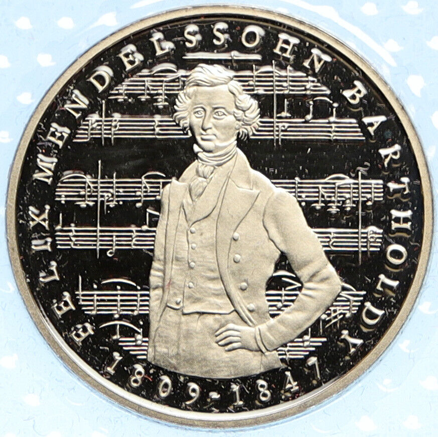 1984 J GERMANY Felix Mendelssohn COMPOSER OLD Proof German 5 Mark Coin i99227