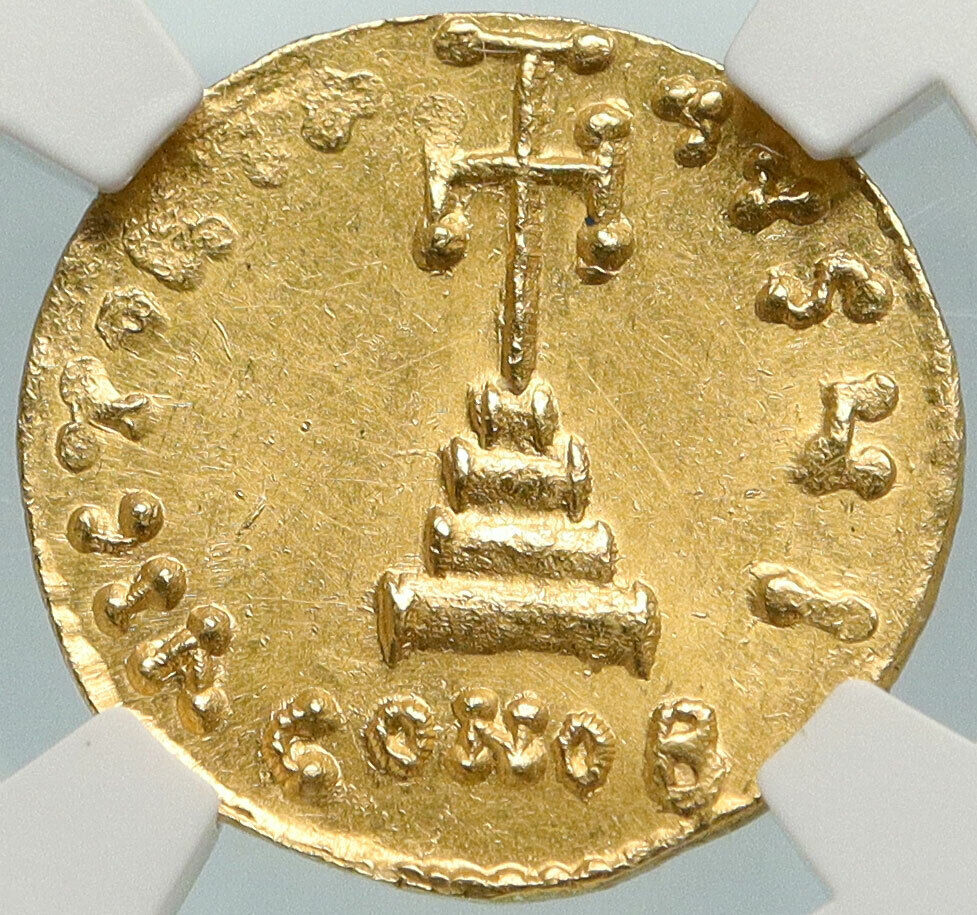 TIBERIUS III Apismar 698AD Ancient GOLD Byzantine Solidus Coin NGC MS i84779