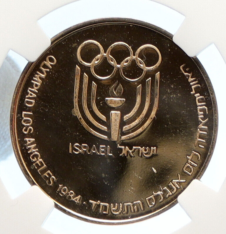 1984 ISRAEL Los Angeles OLYMPICS Vintage ATHLETES Proof Gold Medal NGC i95620