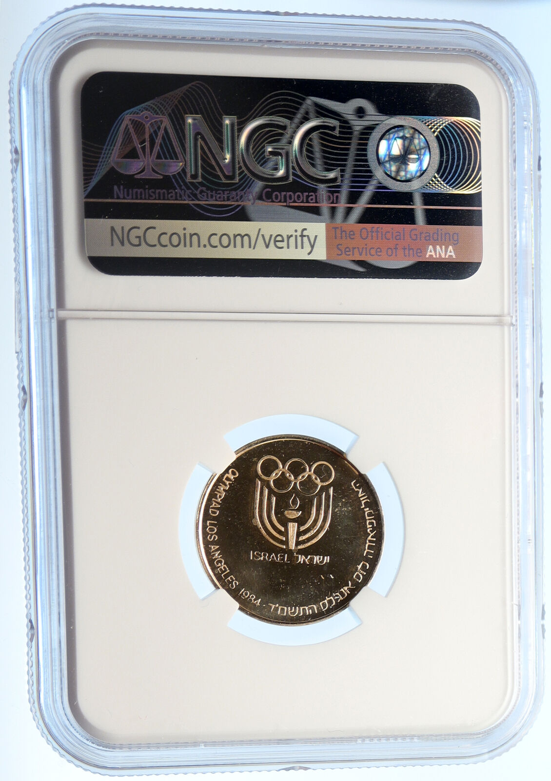 1984 ISRAEL Los Angeles OLYMPICS Vintage ATHLETES Proof Gold Medal NGC i95620