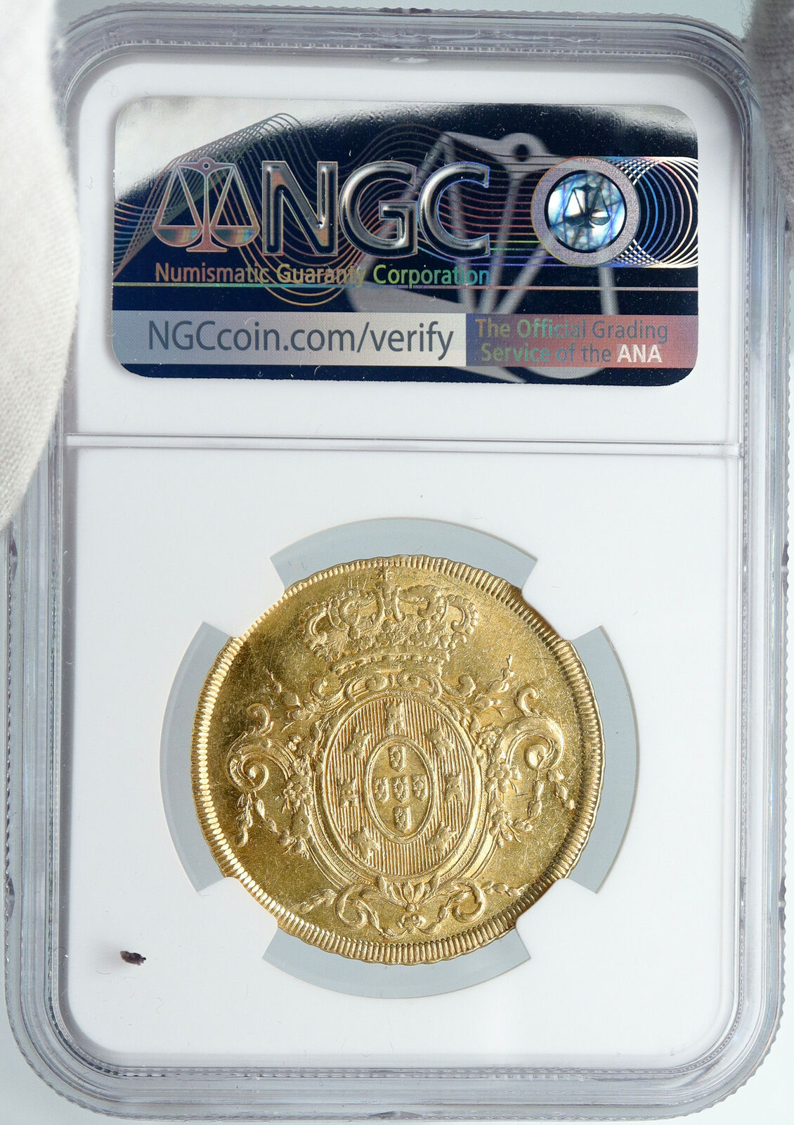 1809R BRAZIL Prince Joao ANTIQUE Vintage OLD Gold 6400 Reis Coin NGC i88876