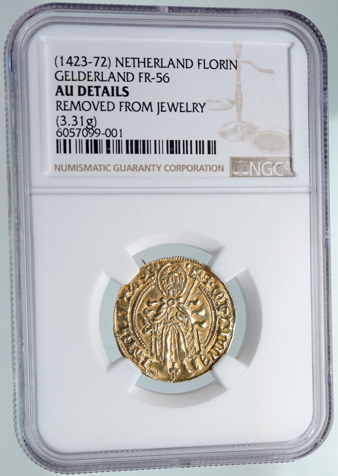 1423-72 NETHERLANDS Guelders DUKE ARNOLD EGMONT John Gold Florin Coin NGC i91588