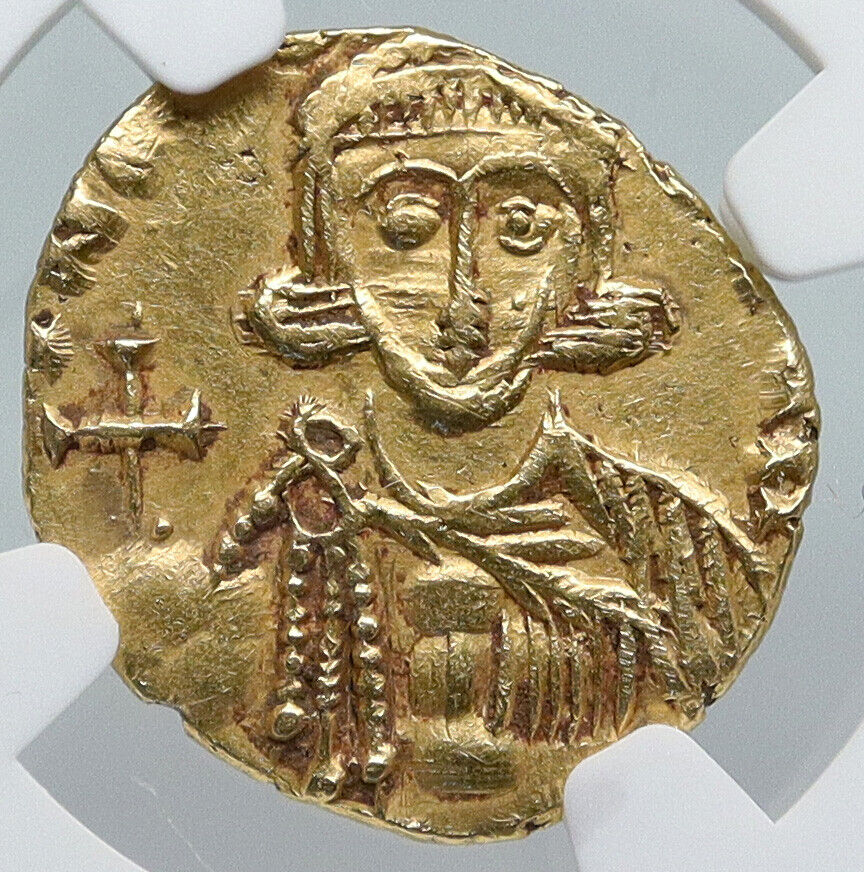 BYZANTINE Constantine V & Leo III ISAURIAN Syracuse Ancient Gold Coin NGC i91311