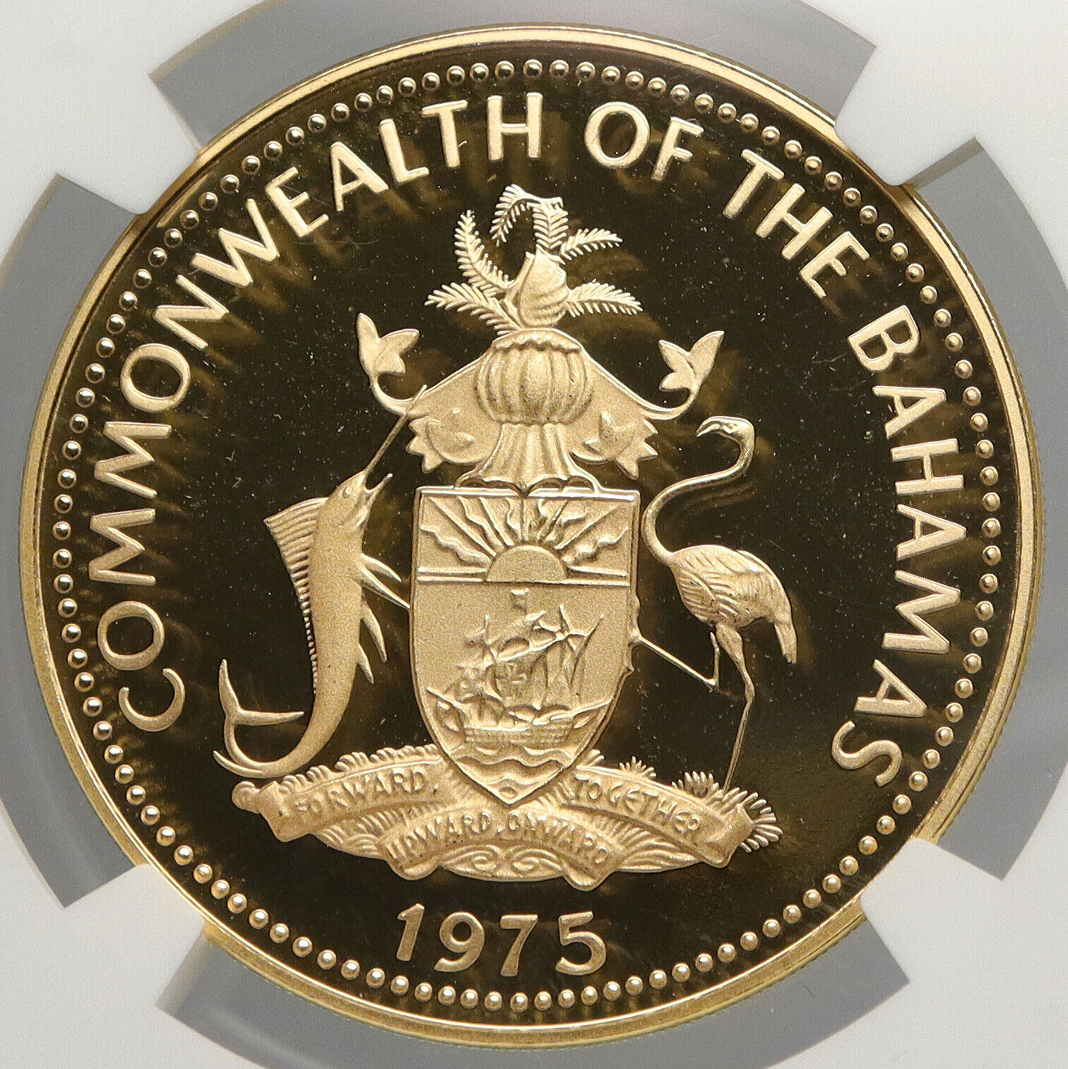 1975 BAHAMAS UK Queen Elizabeth II INDEPENDENCE Proof Gold $100 Coin NGC i92472