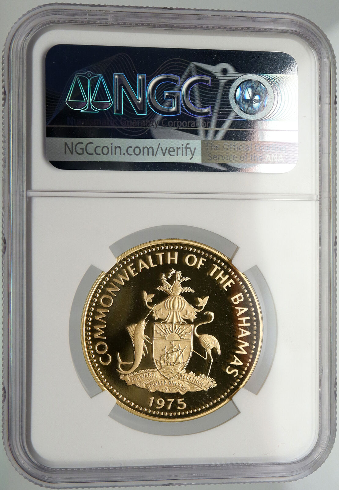 1975 BAHAMAS UK Queen Elizabeth II INDEPENDENCE Proof Gold $100 Coin NGC i92472