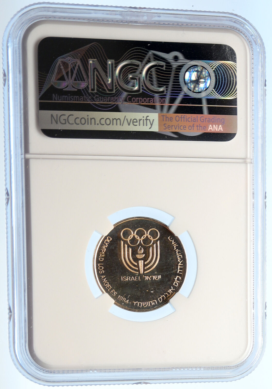 1984 ISRAEL Los Angeles OLYMPICS Vintage ATHLETES Proof Gold Medal NGC i95626