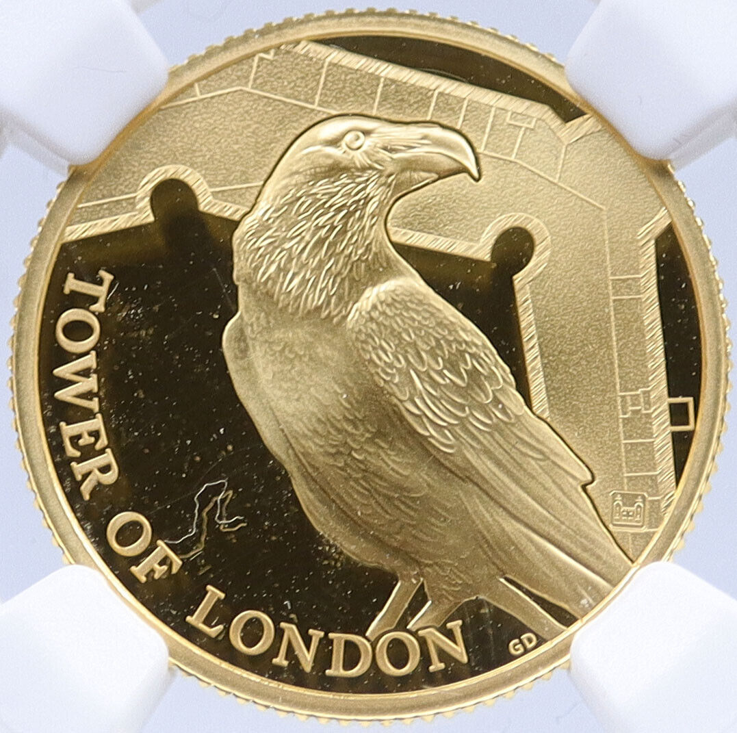 2019 GREAT BRITAIN #12of150 Proof GOLD ₤25 Pounds Coin LONDON RAVENS NGC i118657