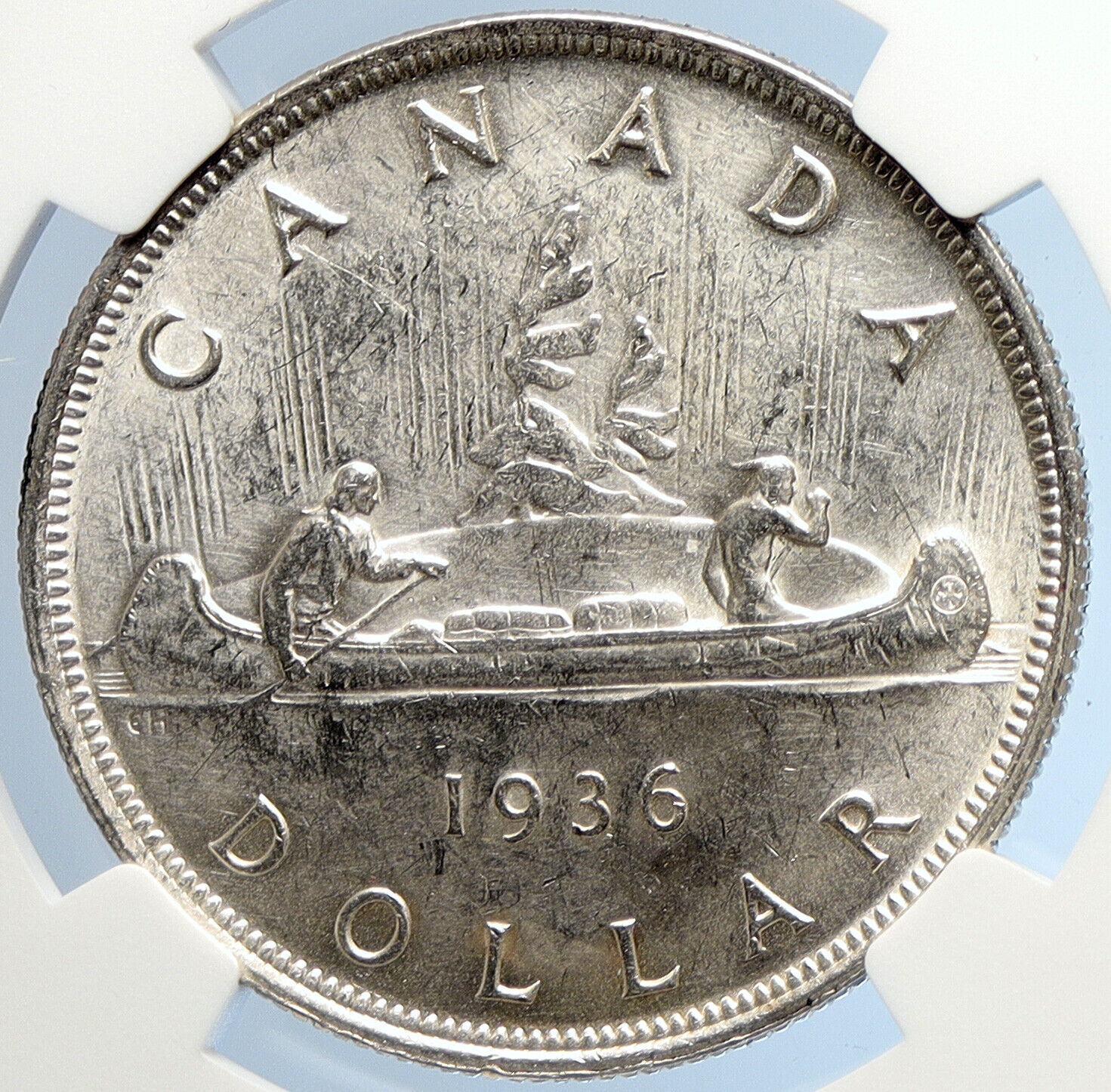 1936 CANADA UK King GEORGE V Voyagers ANTIQUE Old Silver Dollar Coin NGC i105719