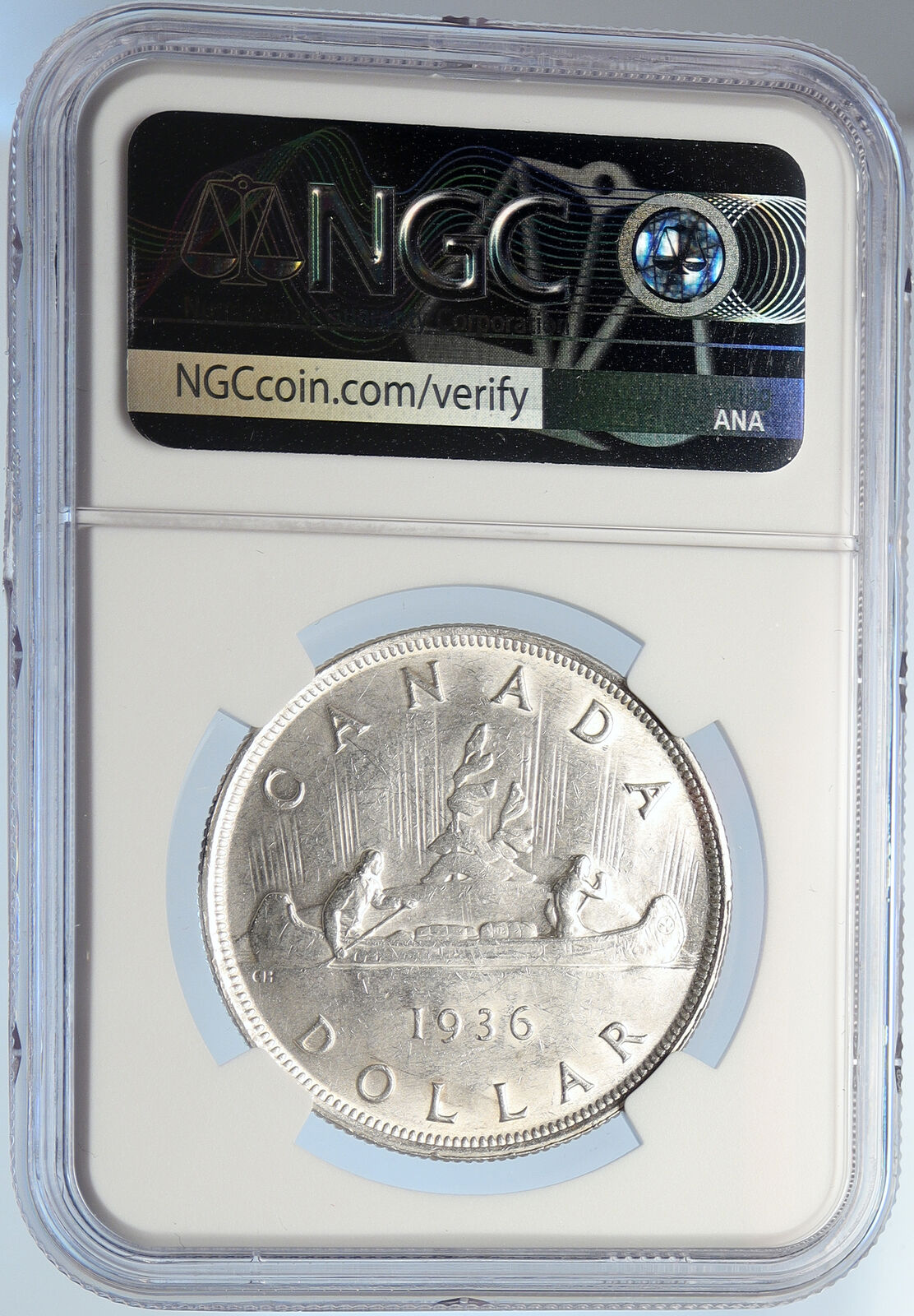 1936 CANADA UK King GEORGE V Voyagers ANTIQUE Old Silver Dollar Coin NGC i105719