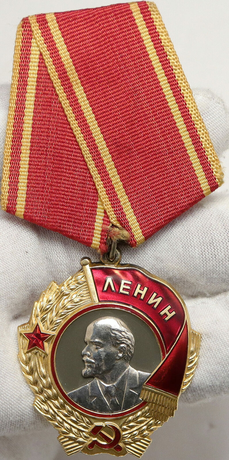 1943-91 Russia ORDER OF LENIN MEDAL Gold Platinum ANTIQUE Ribbon Medal i88179