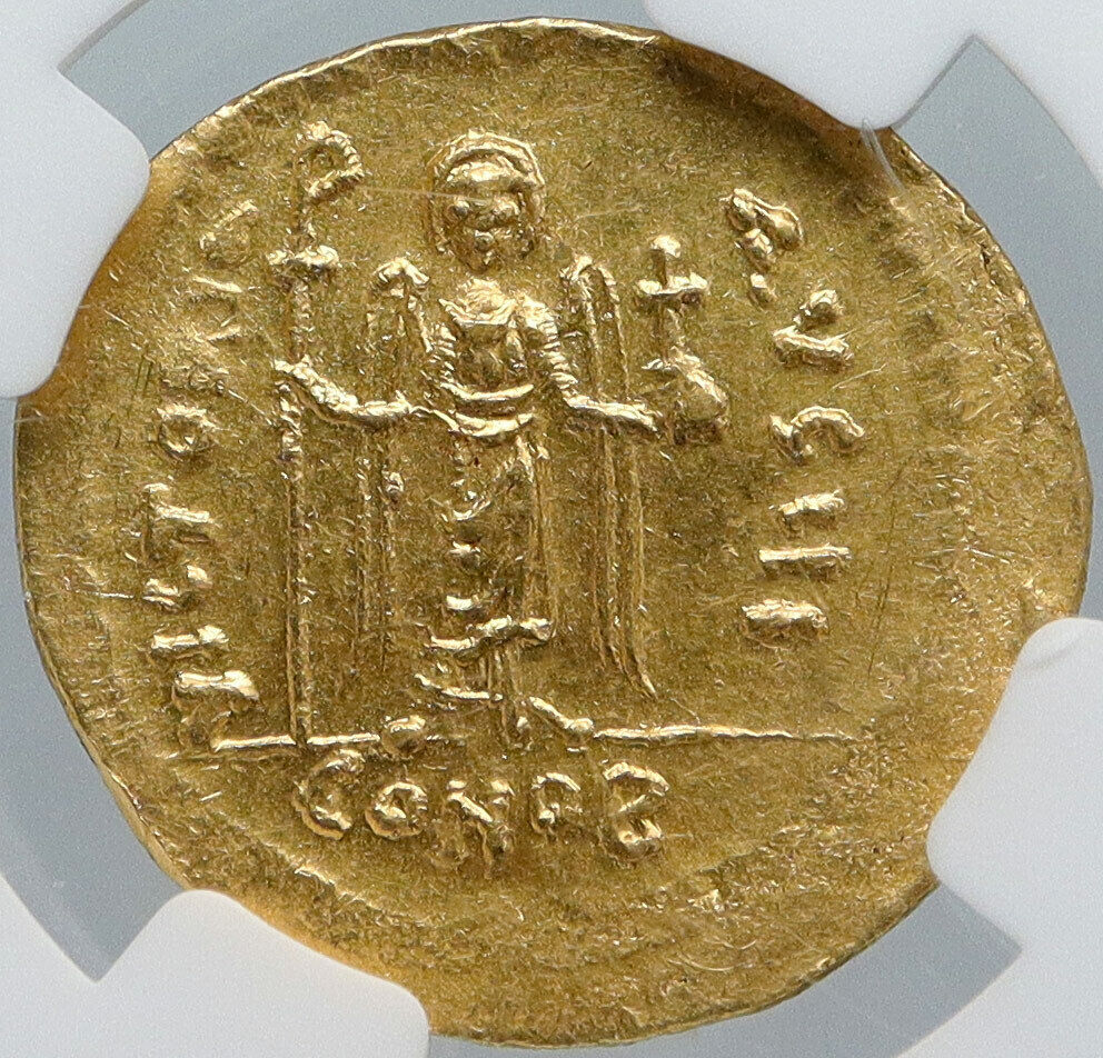 PHOCAS Authentic Ancient 607AD GOLD SOLIDUS Byzantine Coin ANGEL NGC i88631