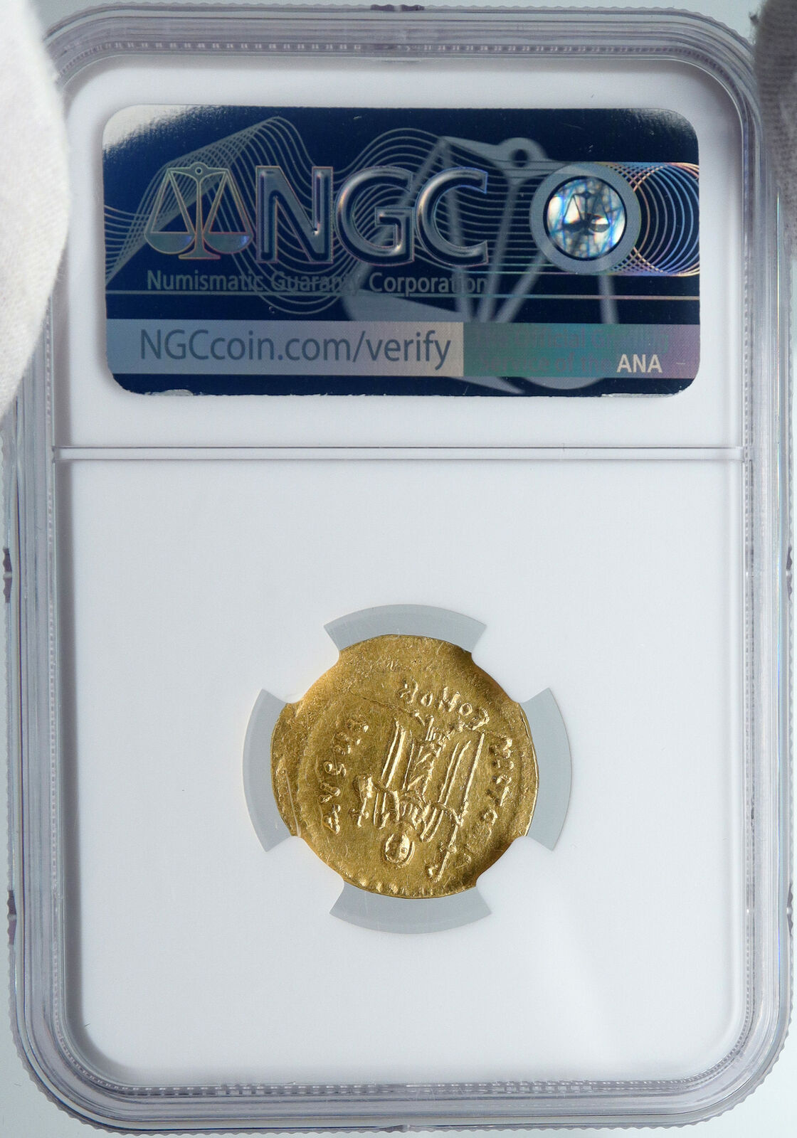 PHOCAS Authentic Ancient 607AD GOLD SOLIDUS Byzantine Coin ANGEL NGC i88631