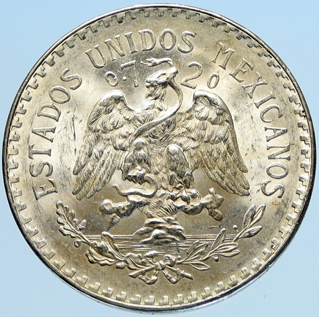 1935 MEXICO Eagle Liberty Cap Large Vintage OLD Silver Peso Mexican Coin i97394