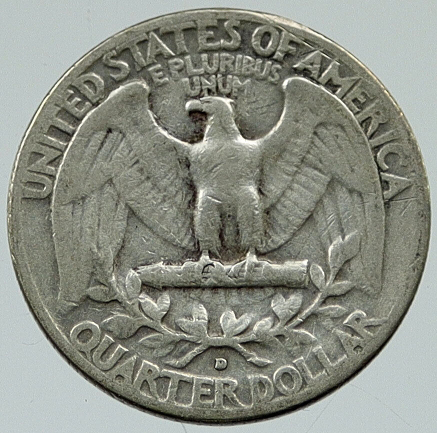 1953 D UNITED STATES USA President Washington OLD Silver Quarter Coin i116409