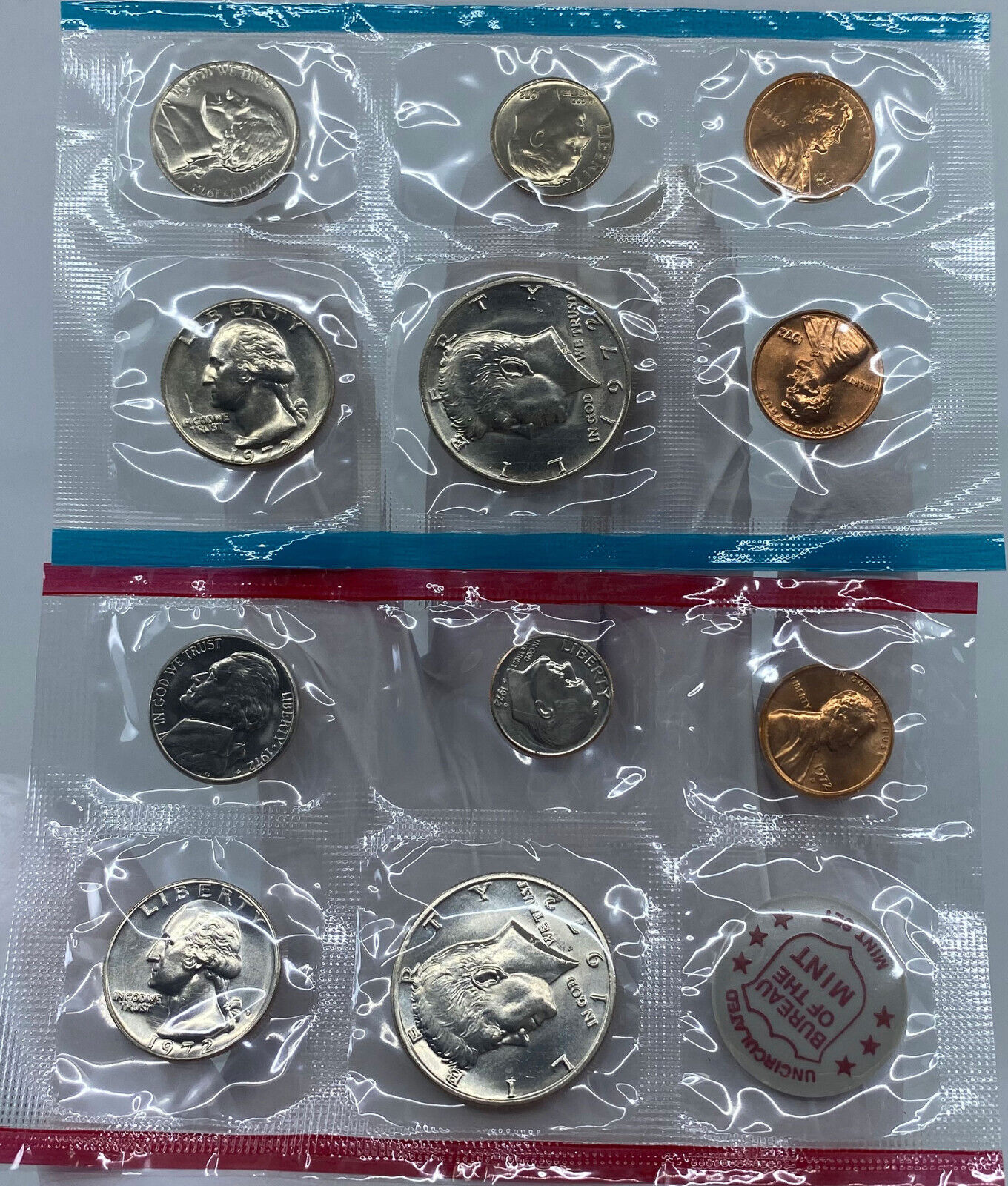 1972 United States of America US Mint UNCIRCULATED COINS Collection Set i121338