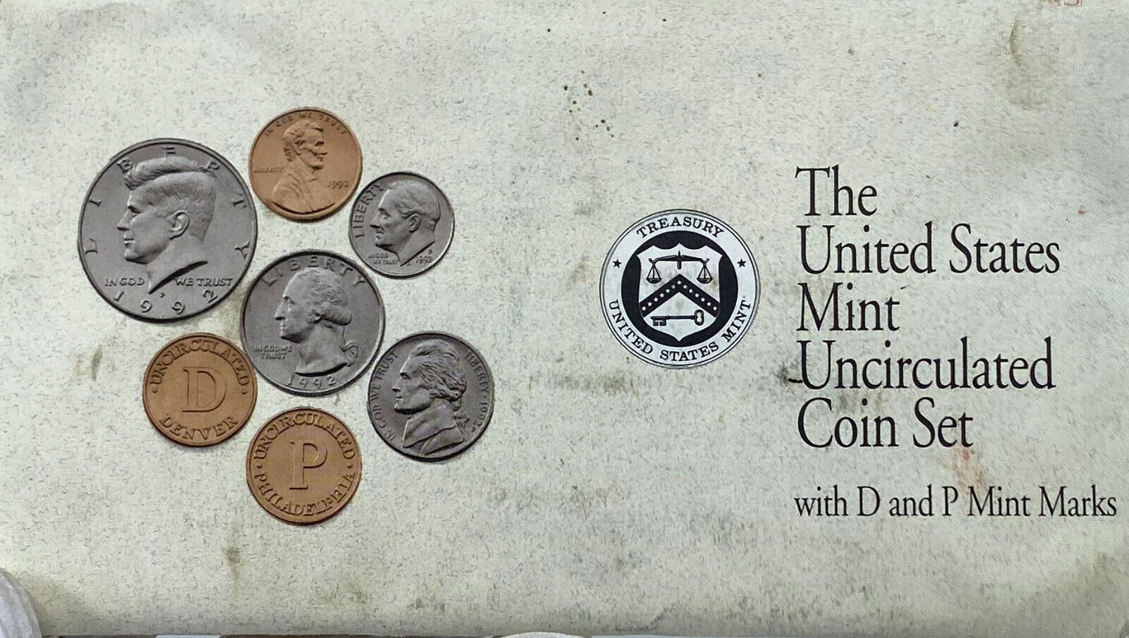 1992 United States of America US Mint UNCIRCULATED COINS Collection Set i121371