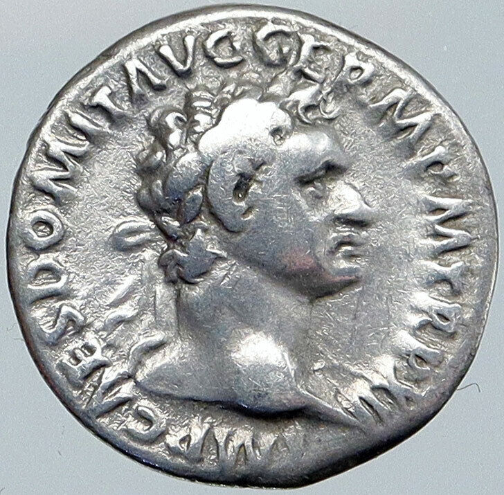 DOMITIAN Authentic Ancient 93AD Rome Genuine Silver Roman Coin MINERVA i87280