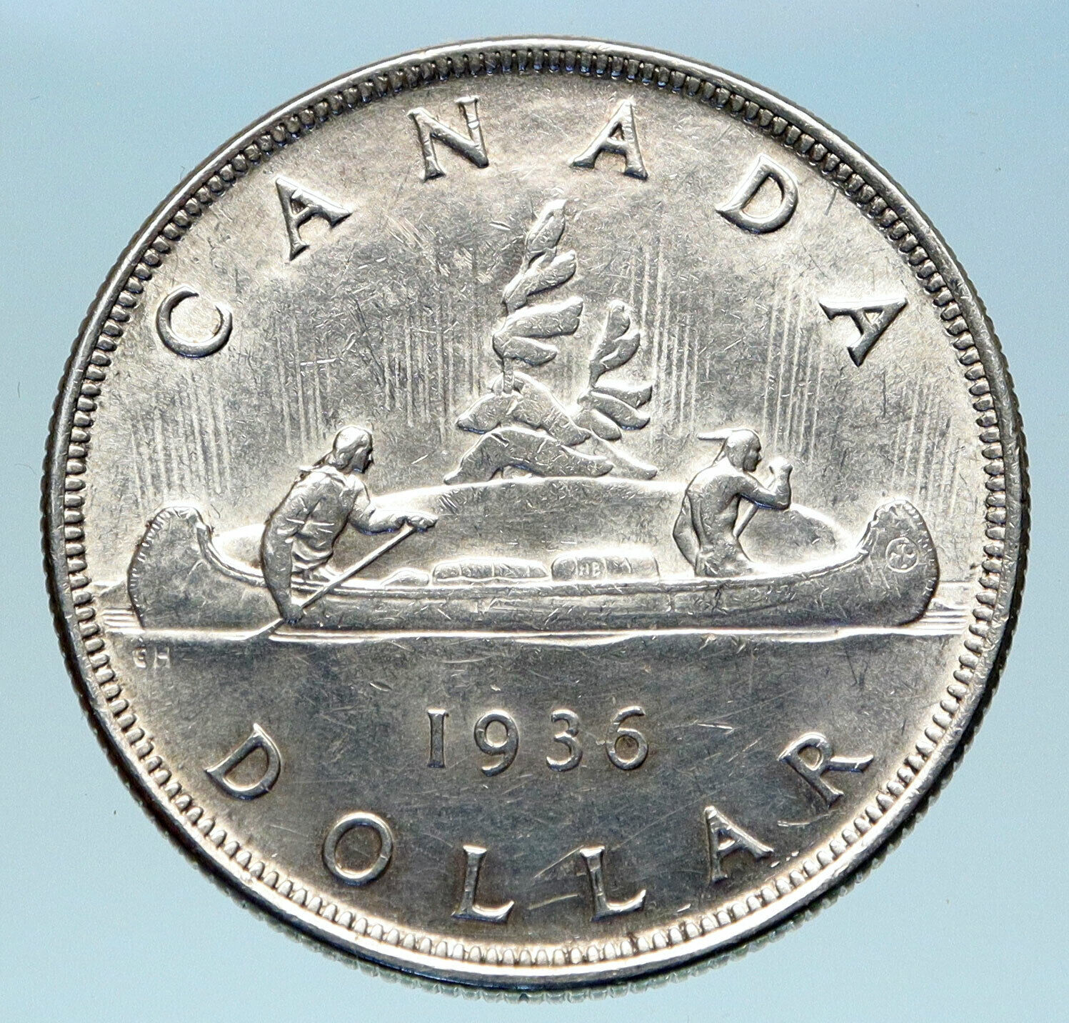 1936 CANADA under UK King GEORGE V Voyagers Genuine Silver Dollar Coin i82976