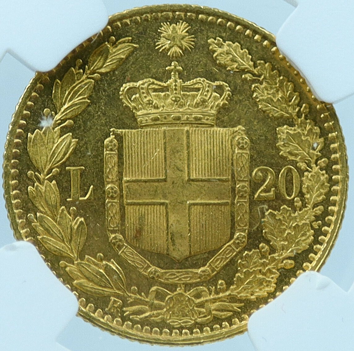 1882 R ITALY King Umberto I Antique Gold 20 Lire 0.18oz Italian Coin NGC i121426