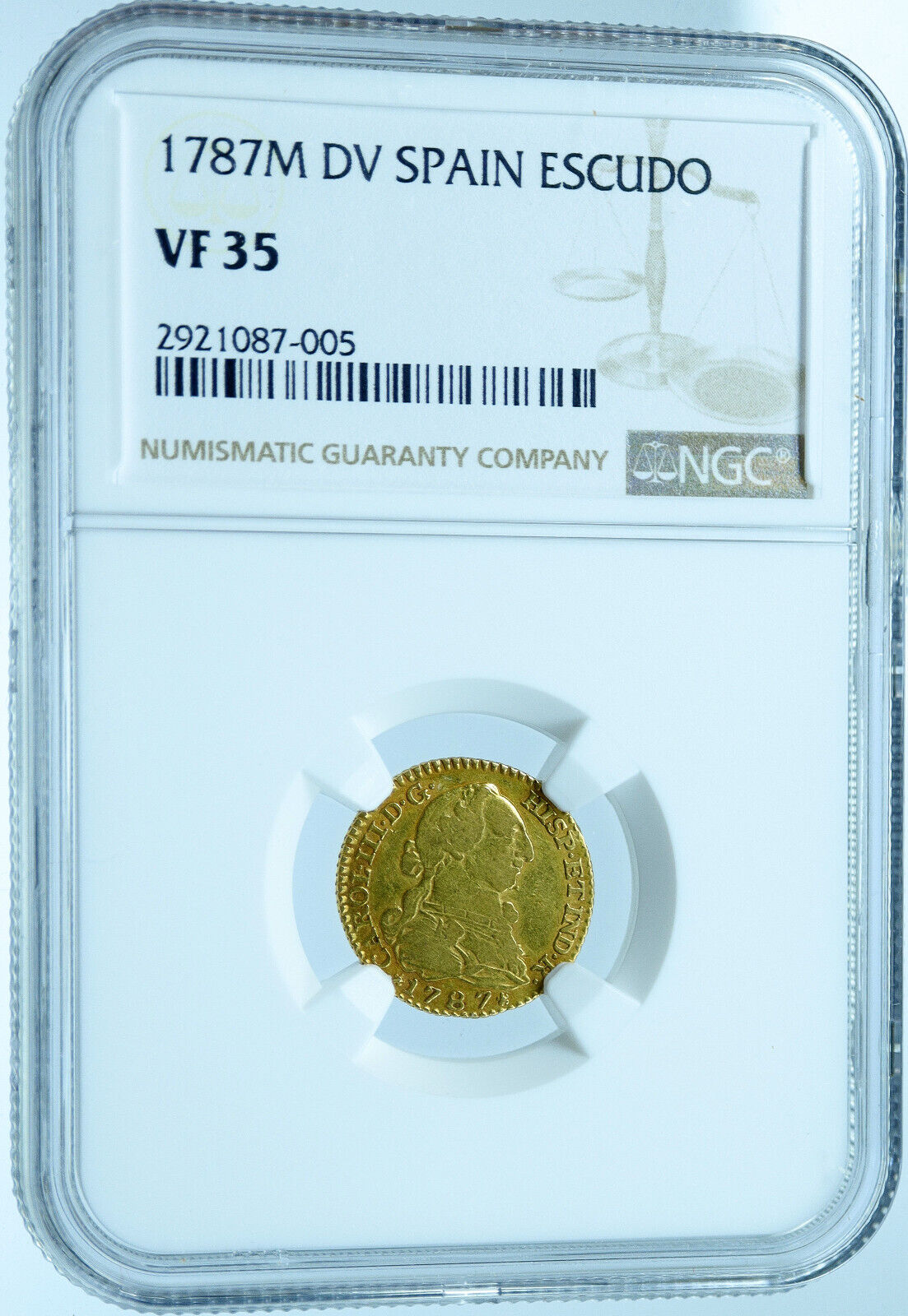 1787 SPAIN King CHARLES III Antique Madrid Spanish GOLD Escudo Coin NGC i121429