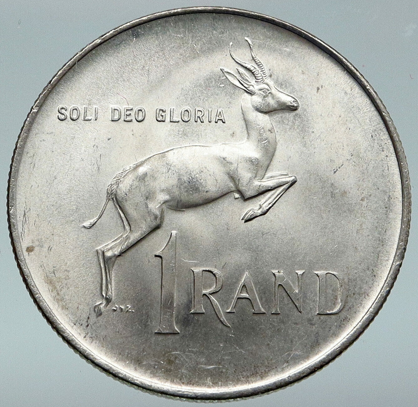 1966 SOUTH AFRICA Founder Jan van Riebeeck & Deer Silver 1 Rand Coin i87088